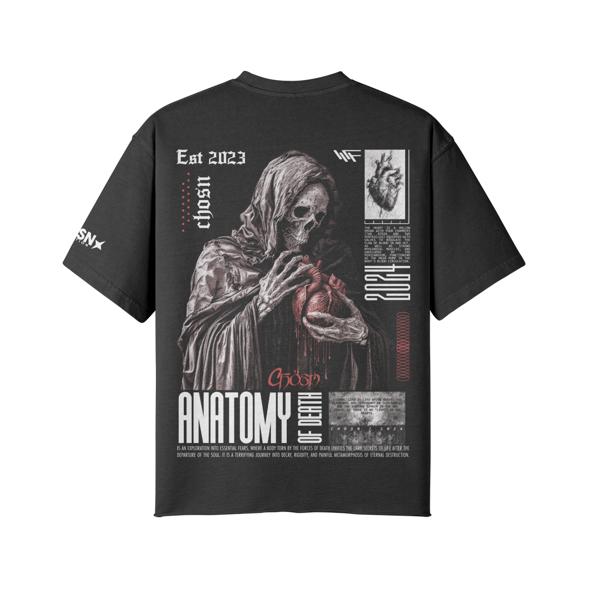 "ANATOMY OF DEATH" Oversize Heavyweight Shirt - CHOSN