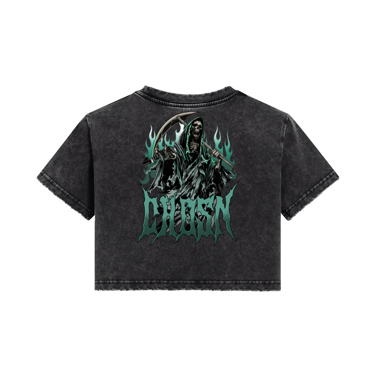 'BAGS TILL WE DIE " Women's Snow Wash Crop Top - CHOSN
