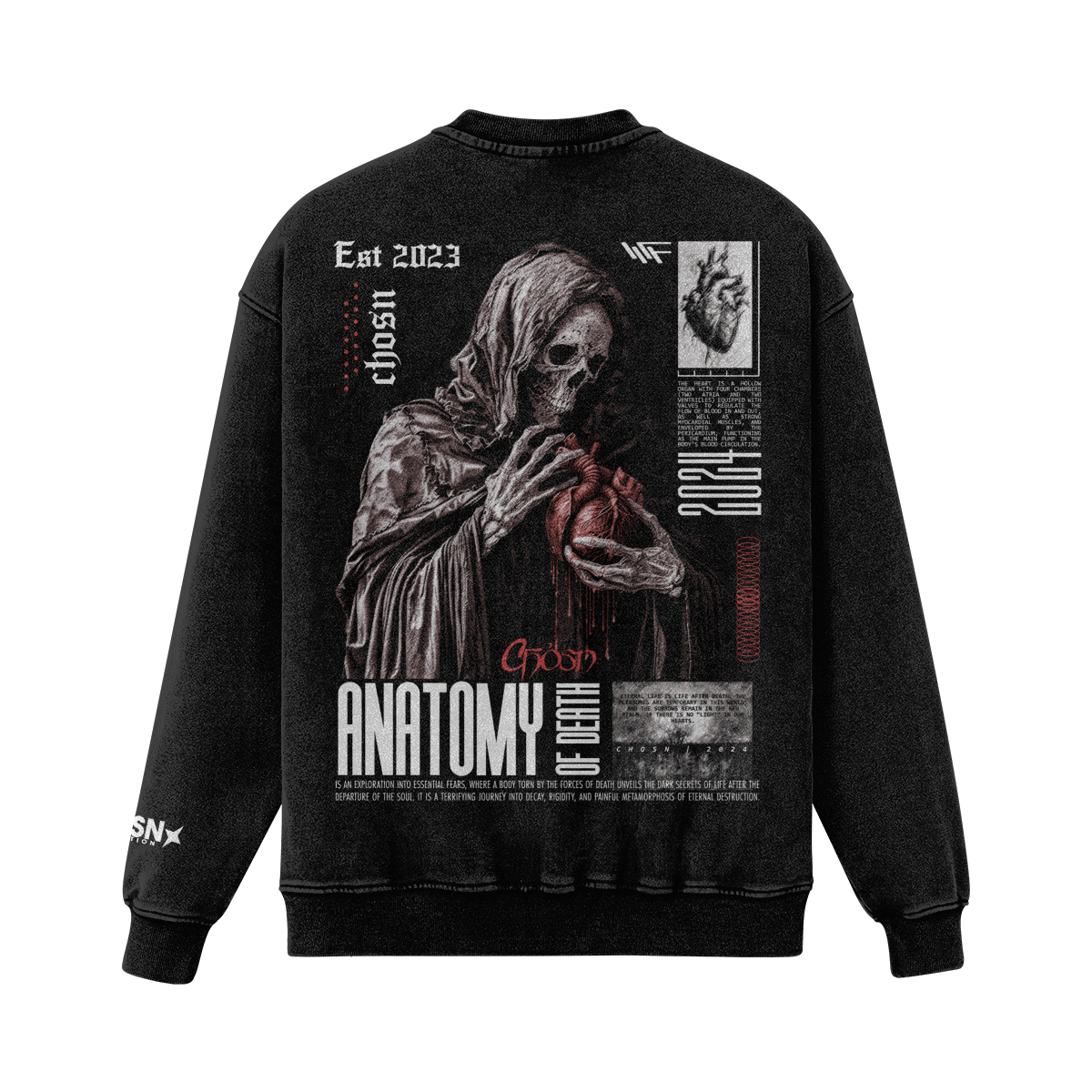 "ANATOMY OF DEATH" Heavyweight Sweatshirt - CHOSN