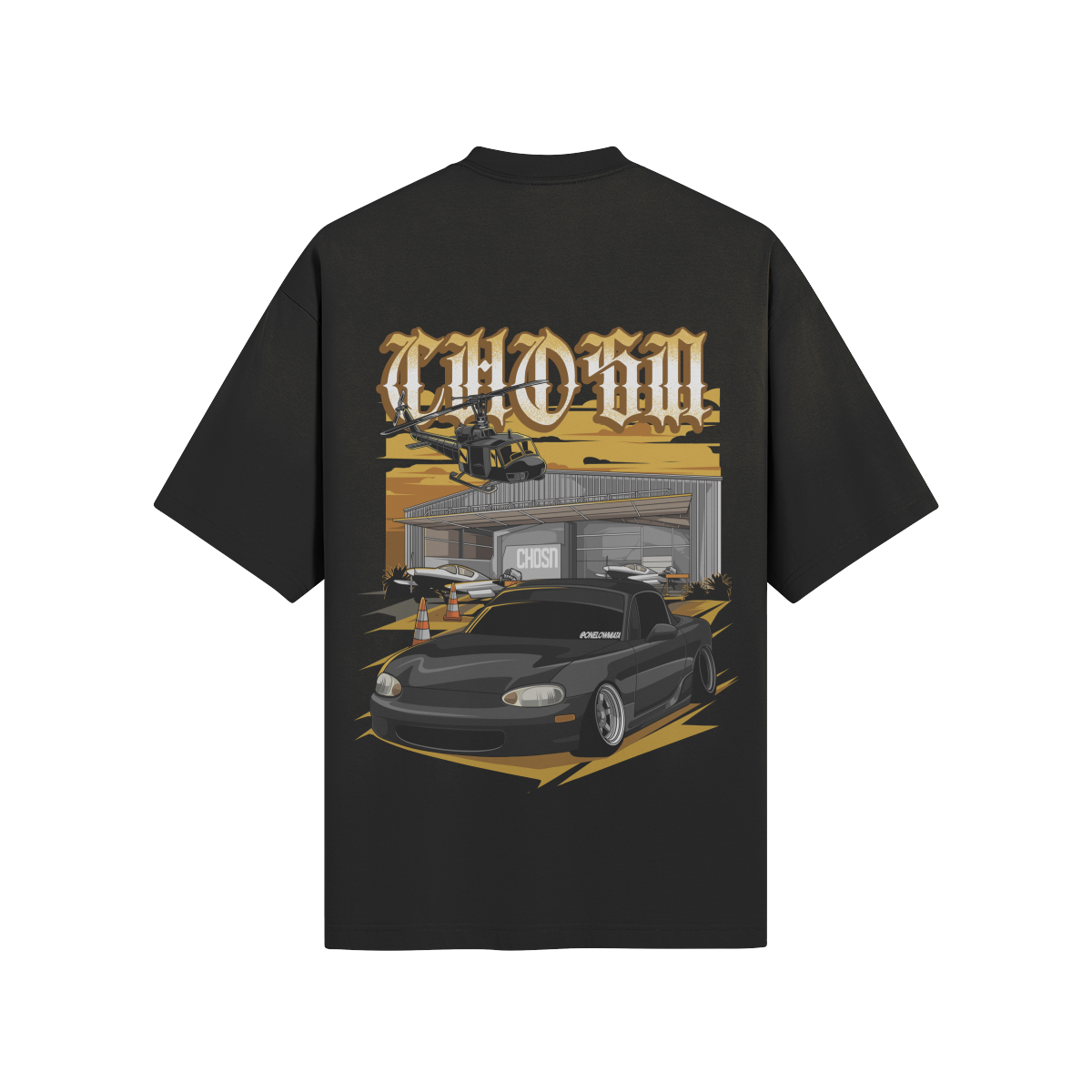 "ACTION" Boxy Sun Faded T-shirt - CHOSN