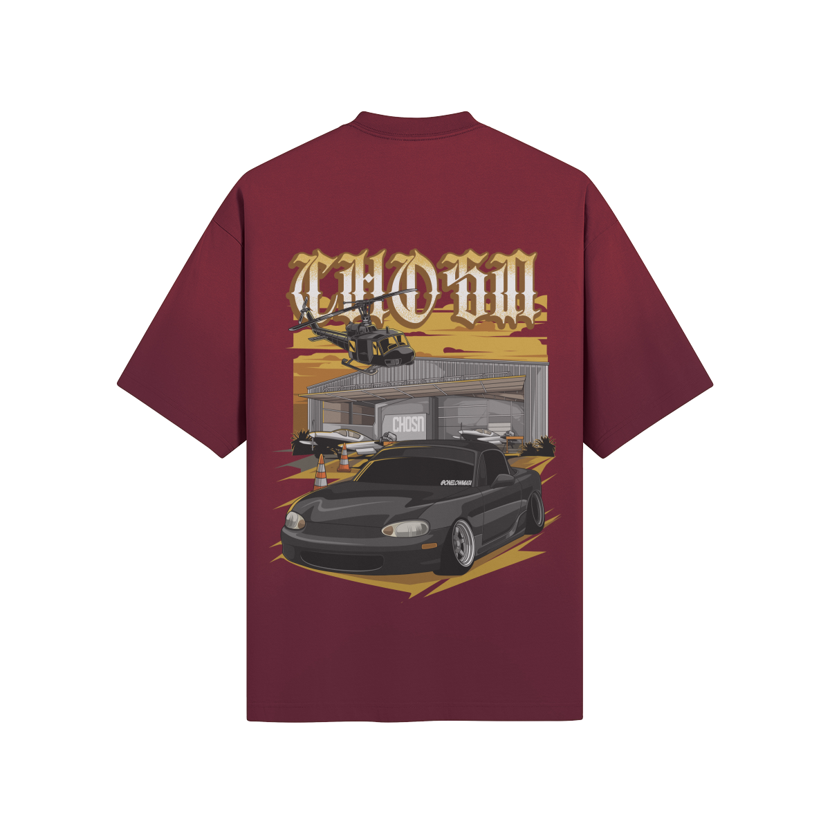 "ACTION" Boxy Sun Faded T-shirt - CHOSN