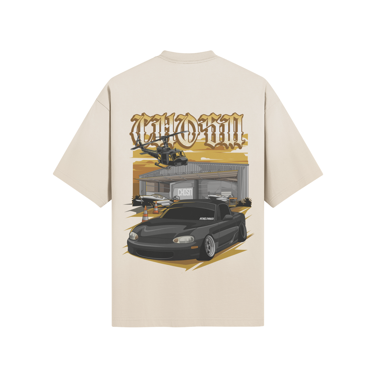 "ACTION" Boxy Sun Faded T-shirt - CHOSN