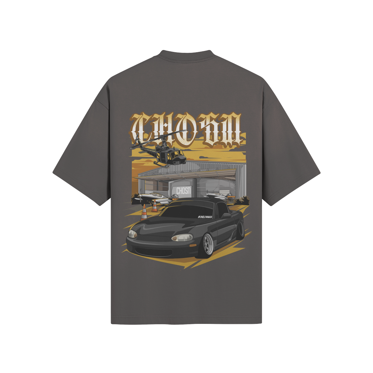 "ACTION" Boxy Sun Faded T-shirt - CHOSN