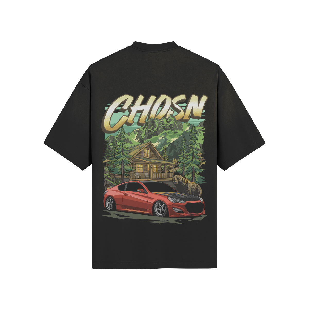 "IN THE MOUNTAINS" Boxy Sun Faded T-shirt - CHOSN