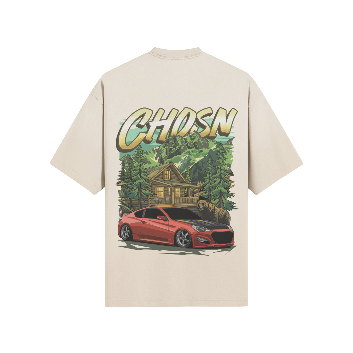 "IN THE MOUNTAINS" Boxy Sun Faded T-shirt - CHOSN
