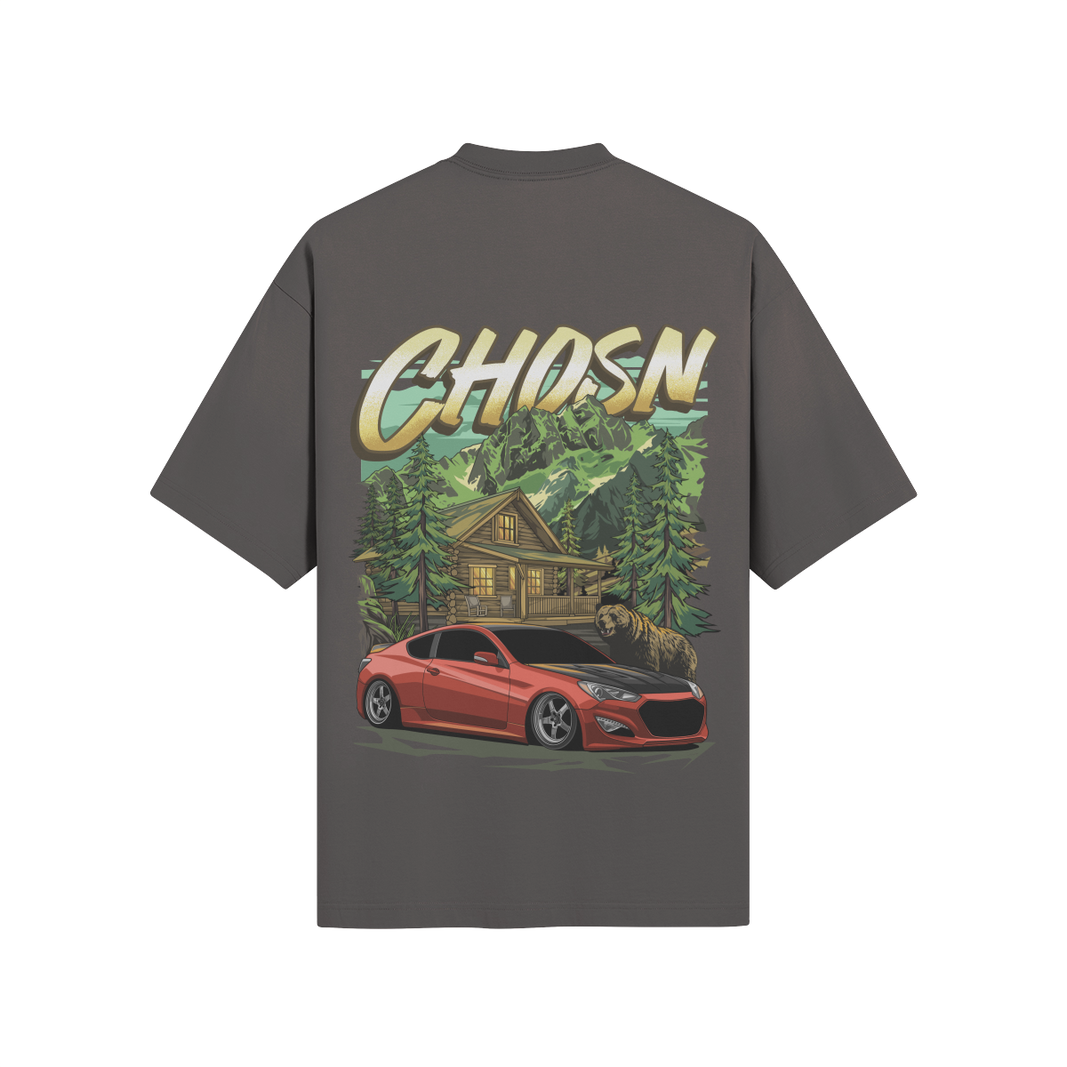 "IN THE MOUNTAINS" Boxy Sun Faded T-shirt - CHOSN