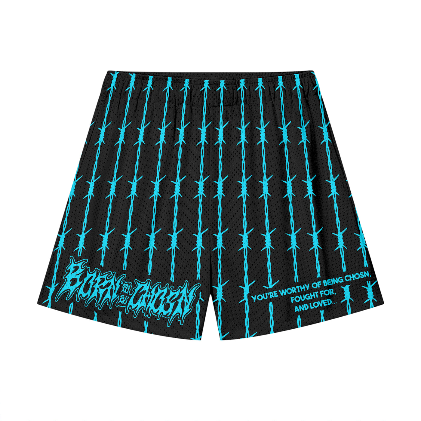 "BARBWIRE" Mesh Shorts Black and Blue