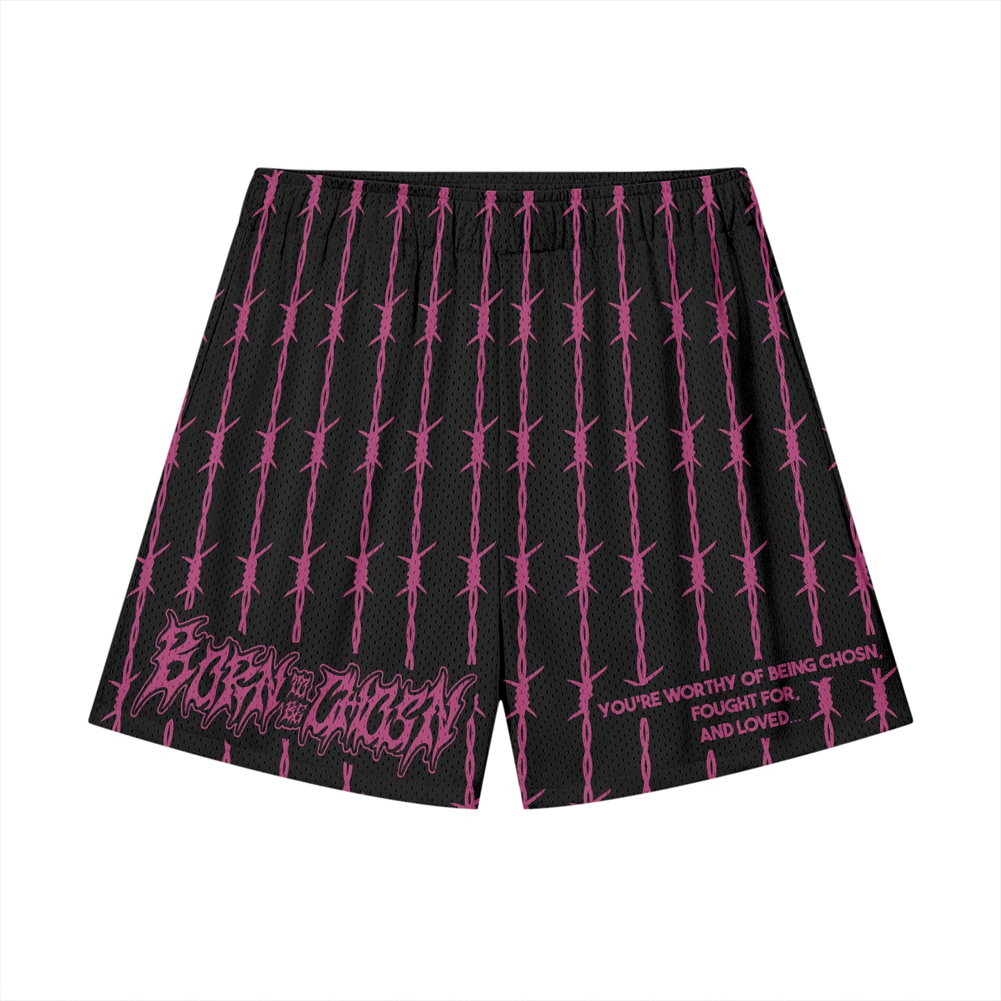 "BARBWIRE" Mesh Shorts Black and Pink