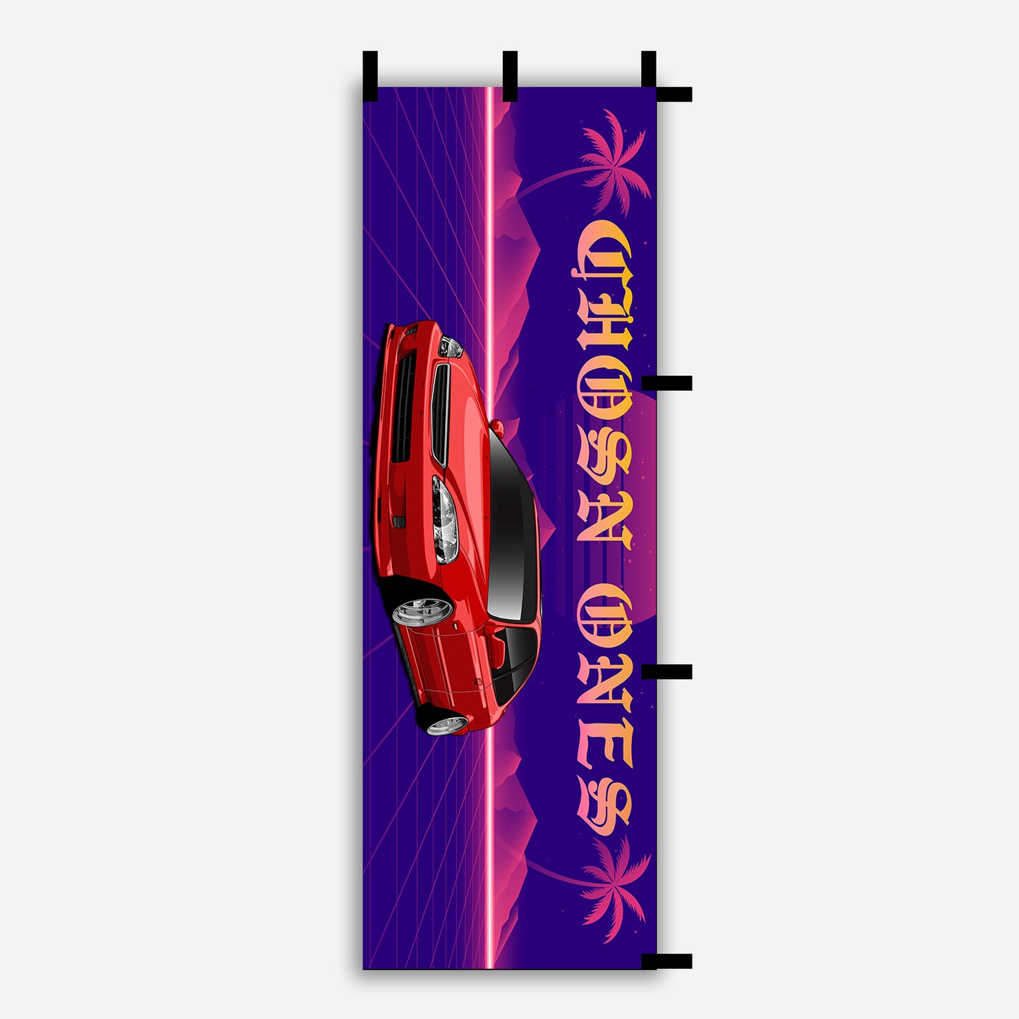 "SYNTHWAVE CIVIC" Nobori Flag - CHOSN