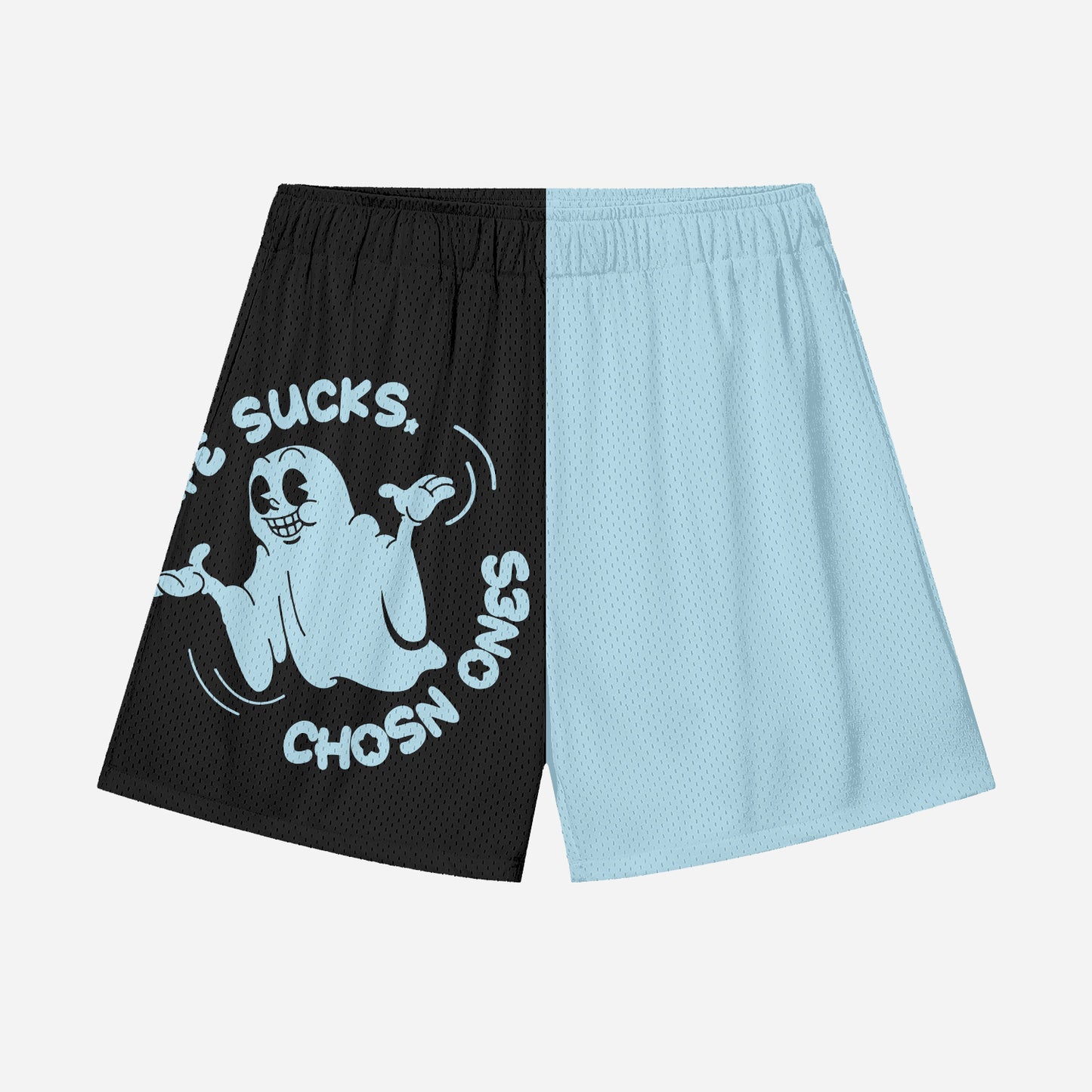 Pantalones cortos de malla para hombre "LIFE SUCKS"