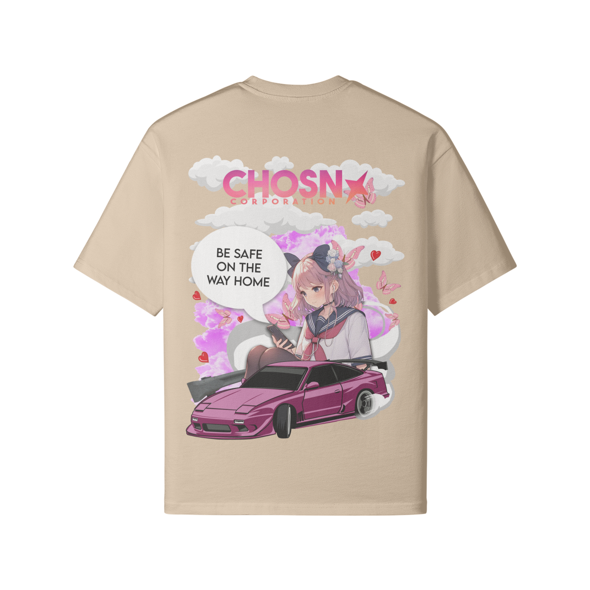 "BE SAFE ON THE WAY HOME" Boxy Heavyweight Shirt - CHOSN